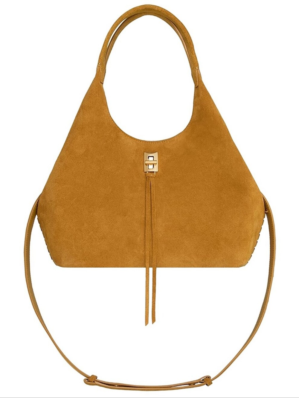 Rebecca Minkoff Darren Whipstitch Suede Carrysome Cognac NWT
